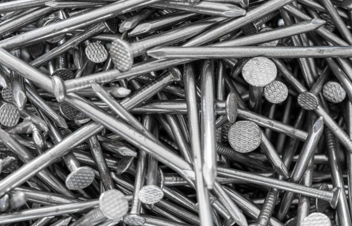 Pile,Of,Metal,Construction,Nails,For,Wood,Work,Projects,Closeup